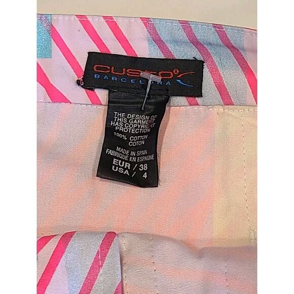 Custo Barcelona Midi A-line Skirt Y2K Multicolor Geometric w/Deers 4US/38 EUR - Picture 8 of 16